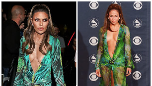 Lisa Rinna 2019-aisiais ir Jennifer Lopez 2000-aisiais