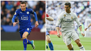 Jamie Vardy ir Cristiano Ronaldo