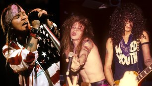 Grupės &bdquo;Guns N' Roses&ldquo; nariai Axlas Rose'as ir Slashas