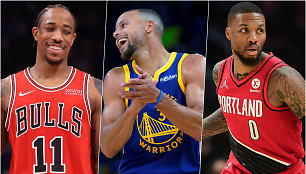 DeMaras DeRozanas, Stephenas Curry, Damianas Lillardas