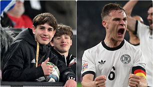 Kamuolį Joshua Kimmichui greitai padavęs paauglys (kairėje) i&scaron;garsėjo