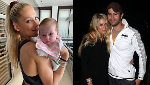 Ana Kurnikova ir Enrique Iglesias bei jų dukra Mary