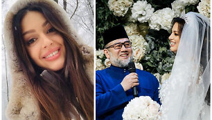 Kelantano sultonas Muhammadas V ir Oksana Voevodina