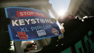 Protestas prie&scaron; naftotiekio &bdquo;Keystone XL&ldquo; tiesimą
