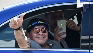 Diego Maradona atskrido į Baltarusiją.