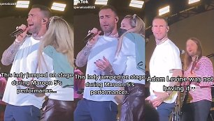 Per „Maroon 5“ pasirodymą ant scenos užlipo gerbėja