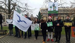 Prie Seimo piketuoja &scaron;imtai jaunuolių: nenori kalėjimo dėl kanapių suktinės