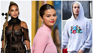 Beyonce, Selena Gomez, Justinas Bieberis