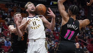 Domantas Sabonis strigo „Heat“ gynyboje.