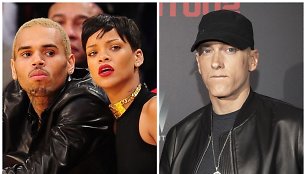 Chrisas Brownas, Rihanna ir Eminemas