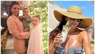 Eva Longoria su sūnumi Santiago ir Harper Beckham