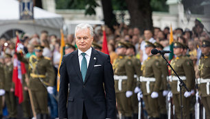 Iškilminga vėliavų pakėlimo ceremonija S. Daukanto aikštėje