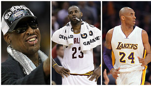 Denisas Rodmanas, LeBronas Jamesas ir Kobe Bryantas