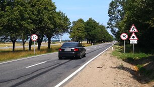 13-asis kelio A13 kilometras, važiuojant į Klaipėdos į Palangą