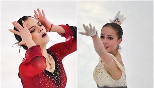Jevgenija Medvedeva ir Alina Zagitova varžosi Rusijos dailiojo čiuožimo čempionate Saranske.