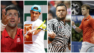 Novakas Džokovičius, Rafaelis Nadalis, Jo-Wilfriedas Tsonga ir Ričardas Berankis