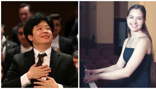 Dirigentas i&scaron; Pietų Korėjos June-Sung Park ir pianistė i&scaron; Rusijos Daria Parkhomenko