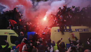 Sirgalių šėlsmas prieš rungtynes Liverpulyje