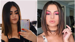 Selena Gomez (dešinėje) ir jos antrininkė meksikietė Sofia Solares