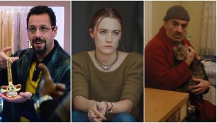 Kadrai iš filmų „Uncut Gems“, „Lady Bird“, „The Death of Mister Lazarescu“