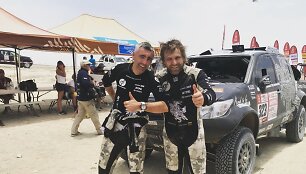Sebastianas Rozwadowskis ir Benediktas Vanagas po antrosios dienos fini&scaron;o