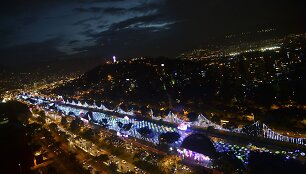 Kalėdinė &scaron;viesų instaliacija Medeljino mieste