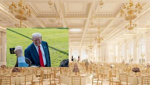 Donaldas Trumpas ir naujos pokylių salės Baltuosiuose rūmuose projektas