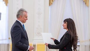Prezidentas priėmė Ukrainos ambasadorės skiriamuosius ra&scaron;tus / LRP / Roberto Dačkaus nuotr.