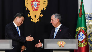 Kinijos ir Portugalijos prezidentai: Xi Jinpingas ir Marcelo Rebelo de Sousa