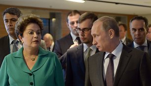 Brazilijos prezidentė Dilma Rousseff ir Rusijos prezidentas Vladimiras Putinas 