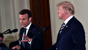 Emmanuelis Macronas ir Donaldas Trumpas