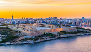 Sunset over Fort Manoel in Sliema, Malta