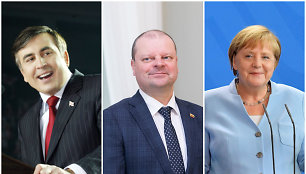 Michaelis Saakašvilis, Saulius Skvernelis, Angela Merkel