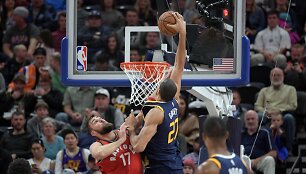 Jonas Valančiūnas ir Rudy Gobert'as