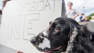 Protesto akcija, siekiant paraginti policiją geriau tirti neapykantos nusikaltimus