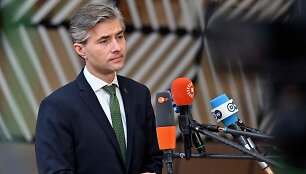 Kęstutis Budrys gegužę vykusiame Europos Sąjungos Užsienio reikalų tarybos susitikime / NICOLAS TUCAT / AFP