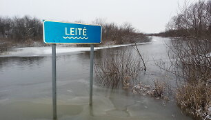 Patvinusi Leitės upė, &Scaron;ilutės rajone.