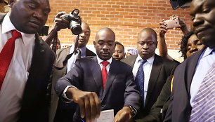 Nelsonas Chamisa balsuoja