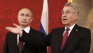 Rusijos prezidentas Vladimiras Putinas ir Austrijos prezidentas Heinzas Fischeris