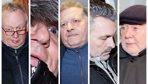 Suimtieji teisėjai (i&scaron; kairės) E.Laužikas, V.Kažys, V.Bavėjanas, H.Jaglinskis ir K.Gurinas
