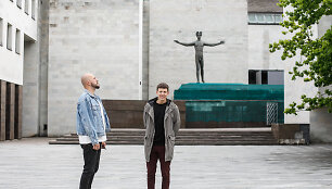 Naujos kultūros erdvės &bdquo;Laukas&ldquo; įkūrėjai Žilvinas &Scaron;irka ir Mantas Pakeltis