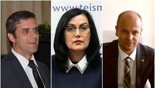 Drausmės bylų reikalaujama teisėjams (i&scaron; kairės) V.Zeliankai, L.Braždienei ir M.Kursevičiui.