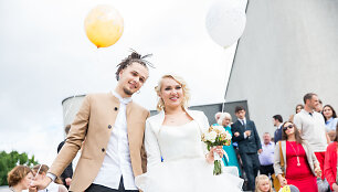 Violetos Tara&scaron;kevič ir Augustino Paulionio vestuvių akimirka