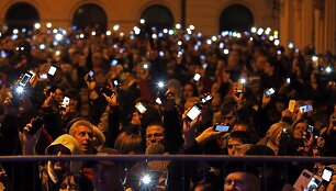 Protestas prie&scaron; interneto mokestį Budape&scaron;te