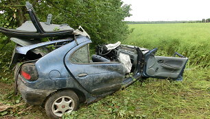 Kėdainių rajone į medį trenkėsi &bdquo;Renault&ldquo;