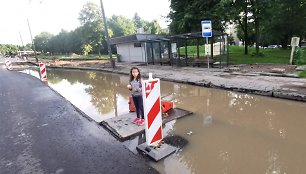 Apsemta viešojo transporto stotelė Kaune