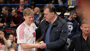 Mindaugas Kuzminskas ir Arvydas Sabonis