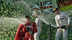 Melburno GP nugalėtojas Sebastianas Vettelis (&bdquo;Ferrari&ldquo;)