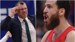 Rusijos žurnalistai pavadino &Scaron;.Jasikevičių oficialiu &scaron;ėtono atstovu, o CSKA pergalės didvyriu laikė S.Rodriguezą (de&scaron;inėje).