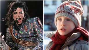 Michaelas Jacksonas 1992 metais ir Macaulay Culkinas filme „Vienas namuose“